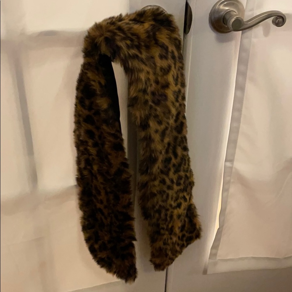 J. Crew Leopard Faux Fur Stole Scarf